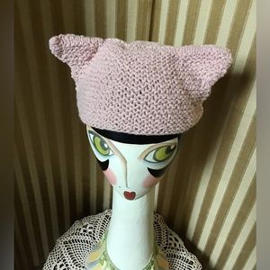 Pink cat ear hat